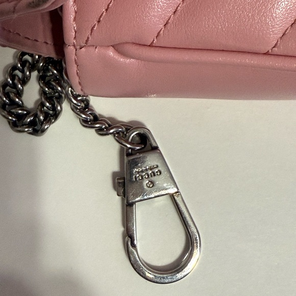 Gucci GG Marmont Super Mini Leather Crossbody In Pink/ Silver - Picture 12 of 16